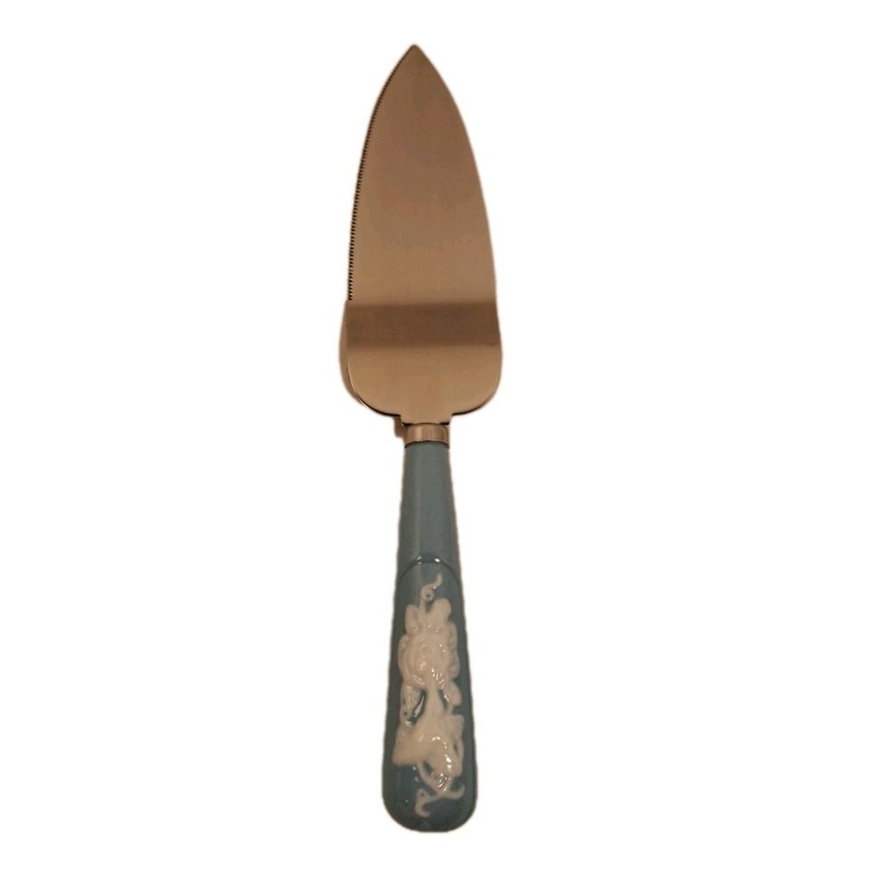 Vintage Avon Blue Pie/Cake Server Stainless Steel Hummingbird Motif NIB!